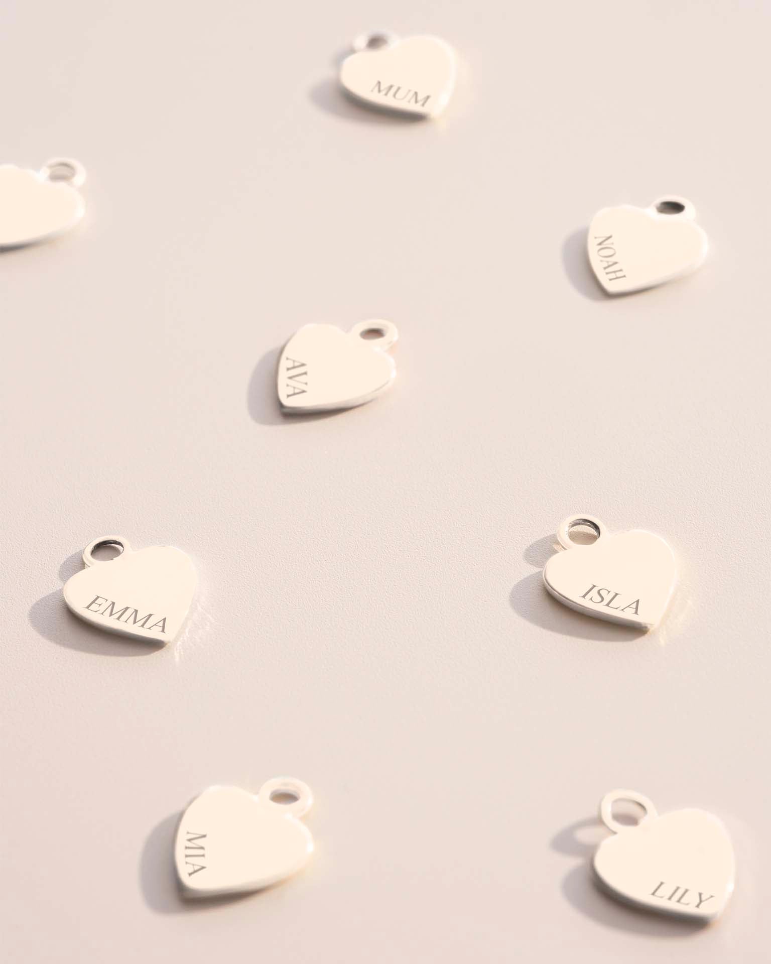 Add a Silver 8mm Heart Charm