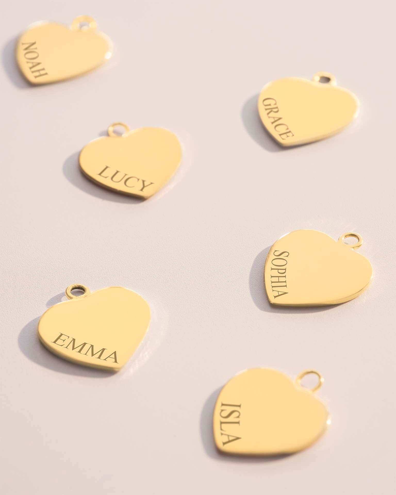 Add a Gold 10mm Heart Charm