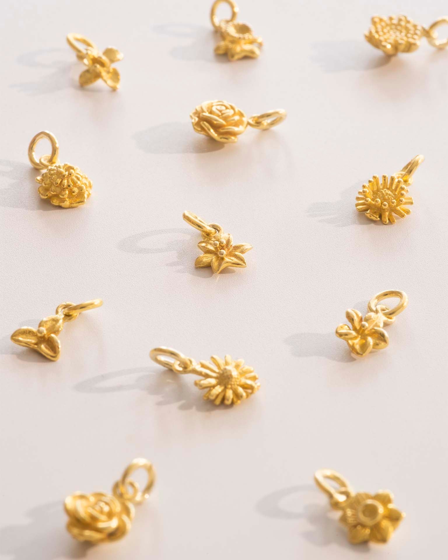 Add A Gold Birth Flower Pendant Charm