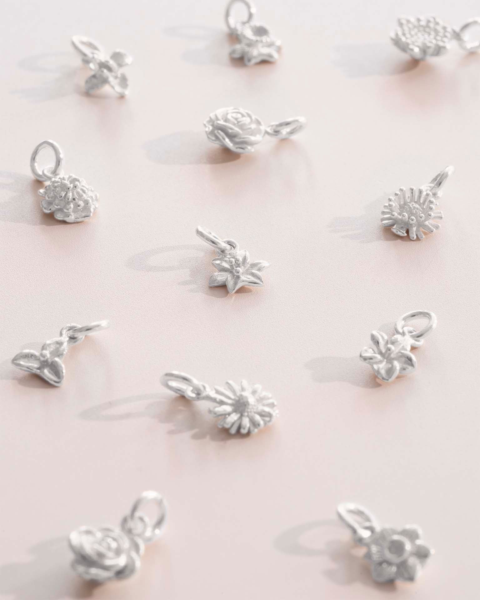 Add A Silver Birth Flower Pendant Charm