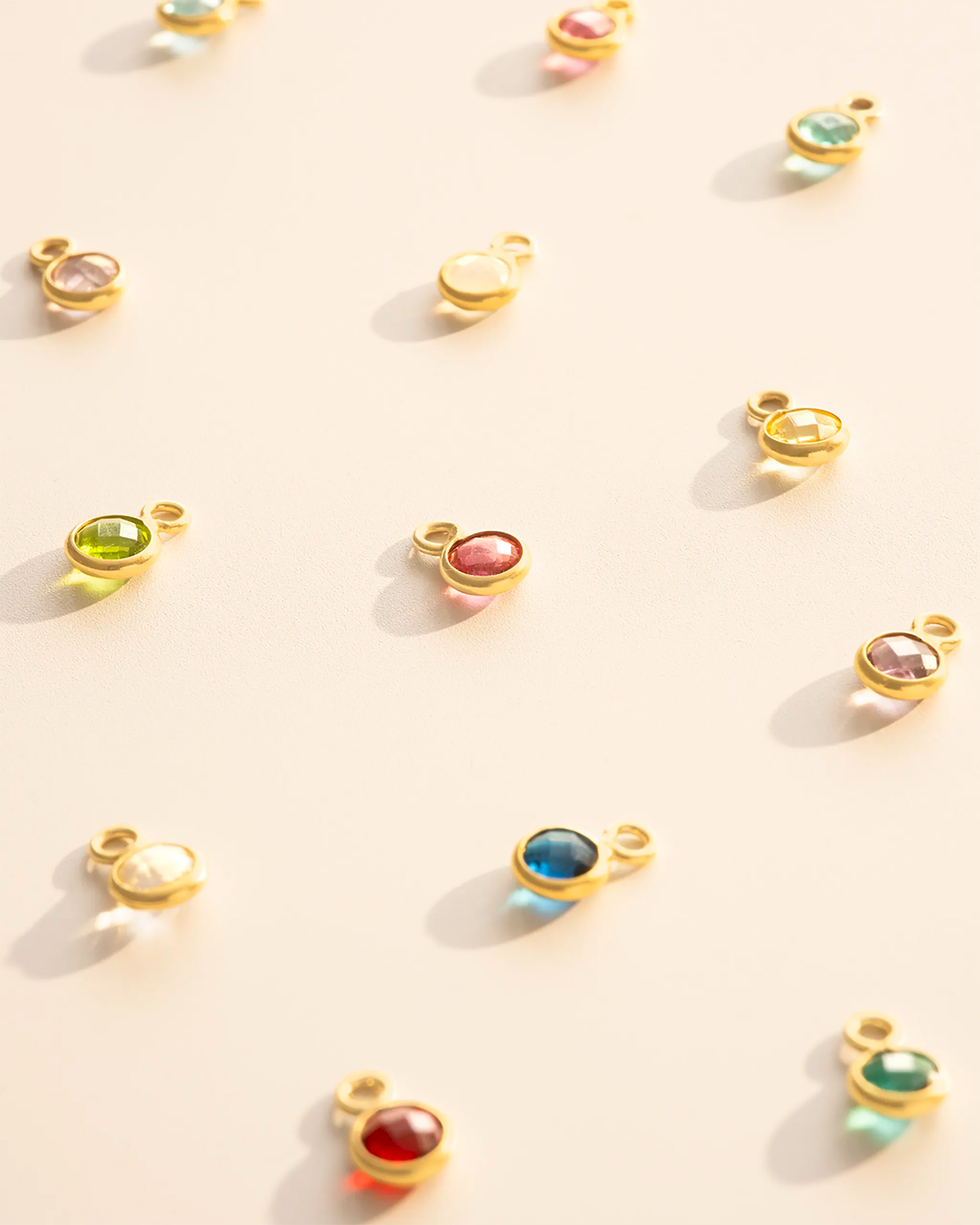 Add a Gold 4mm Heart Swarovski Crystal Birthstone Charm