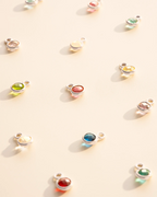 Add a Silver 4mm Heart Swarovski Crystal Birthstone Charm