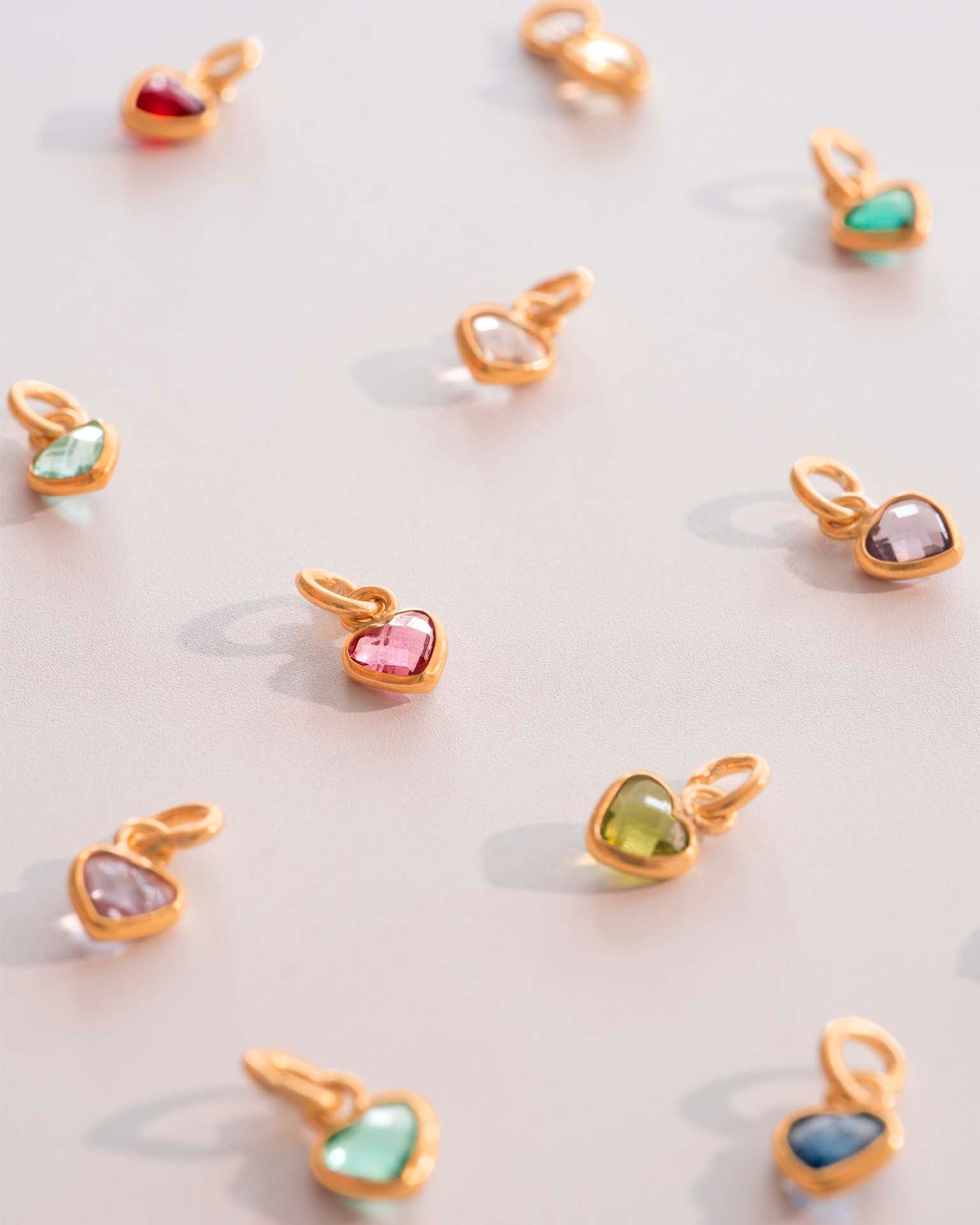 Add a Rose Gold 4mm Heart Swarovski Crystal Birthstone Charm