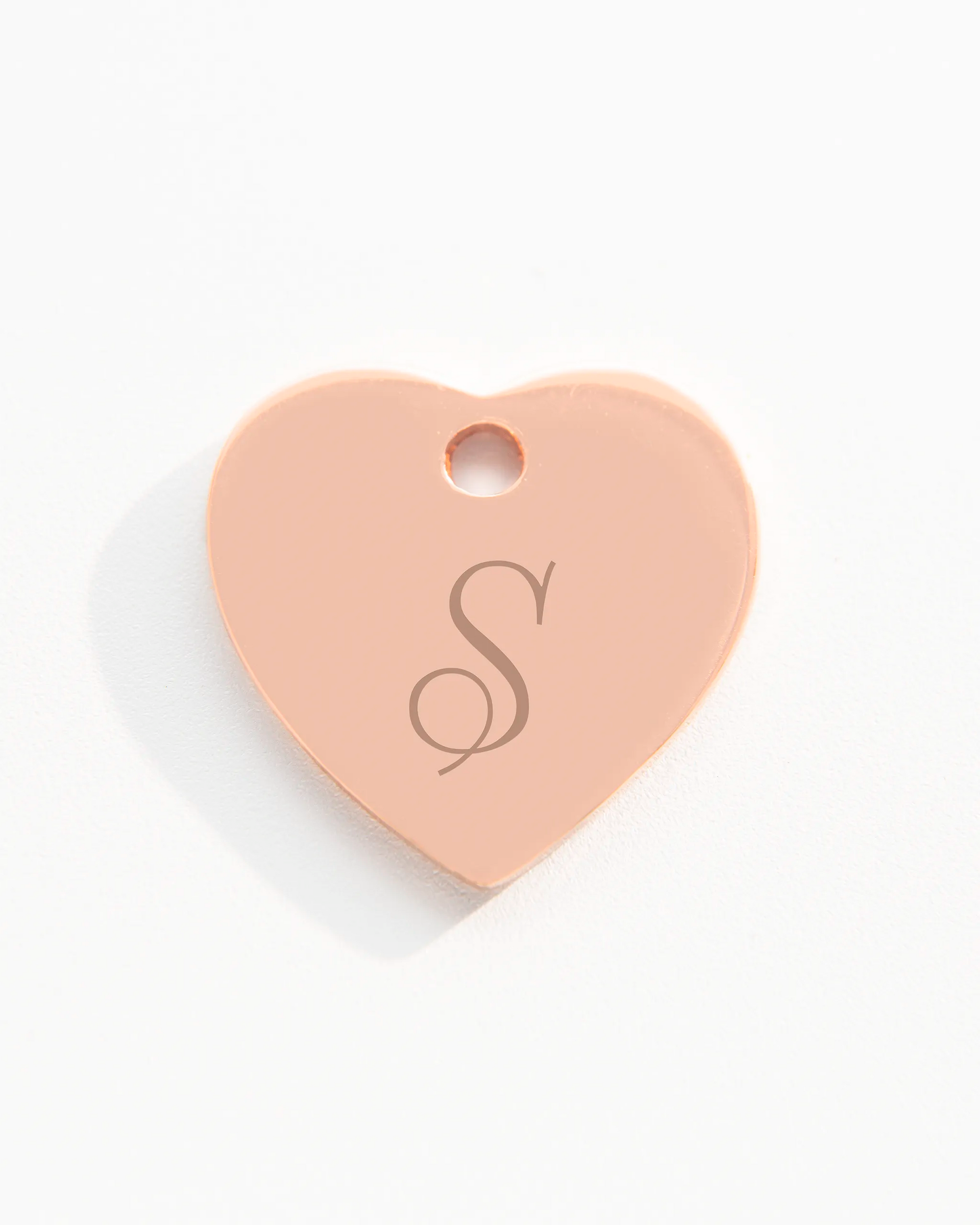 Rose Gold heart charm with initial