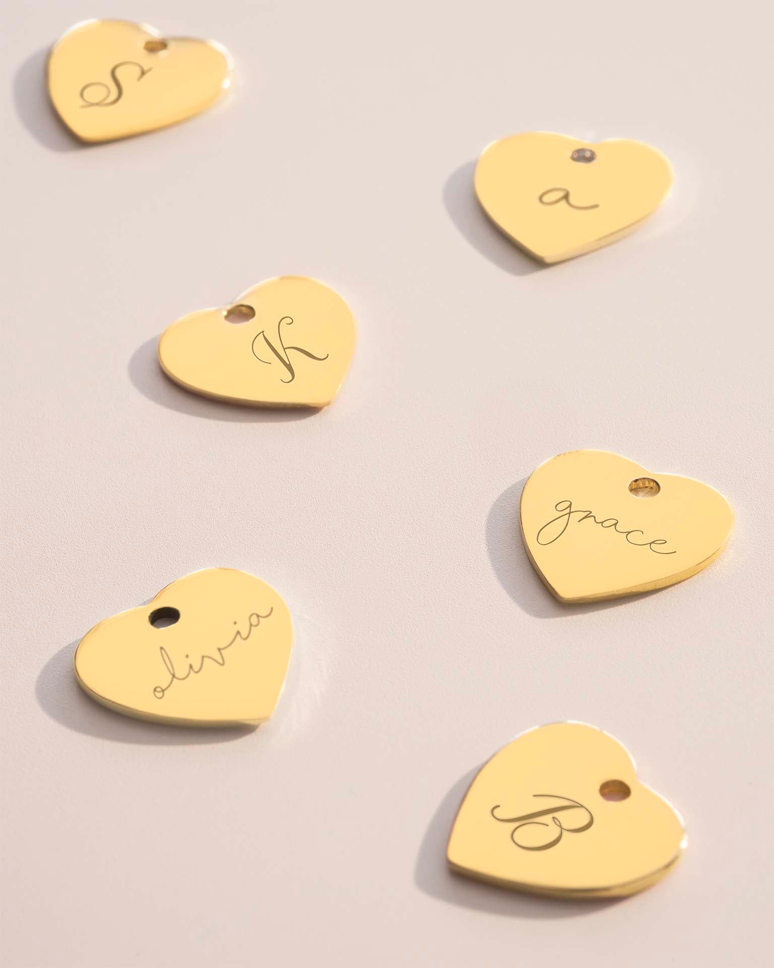 Add a Gold 12mm Heart Charm