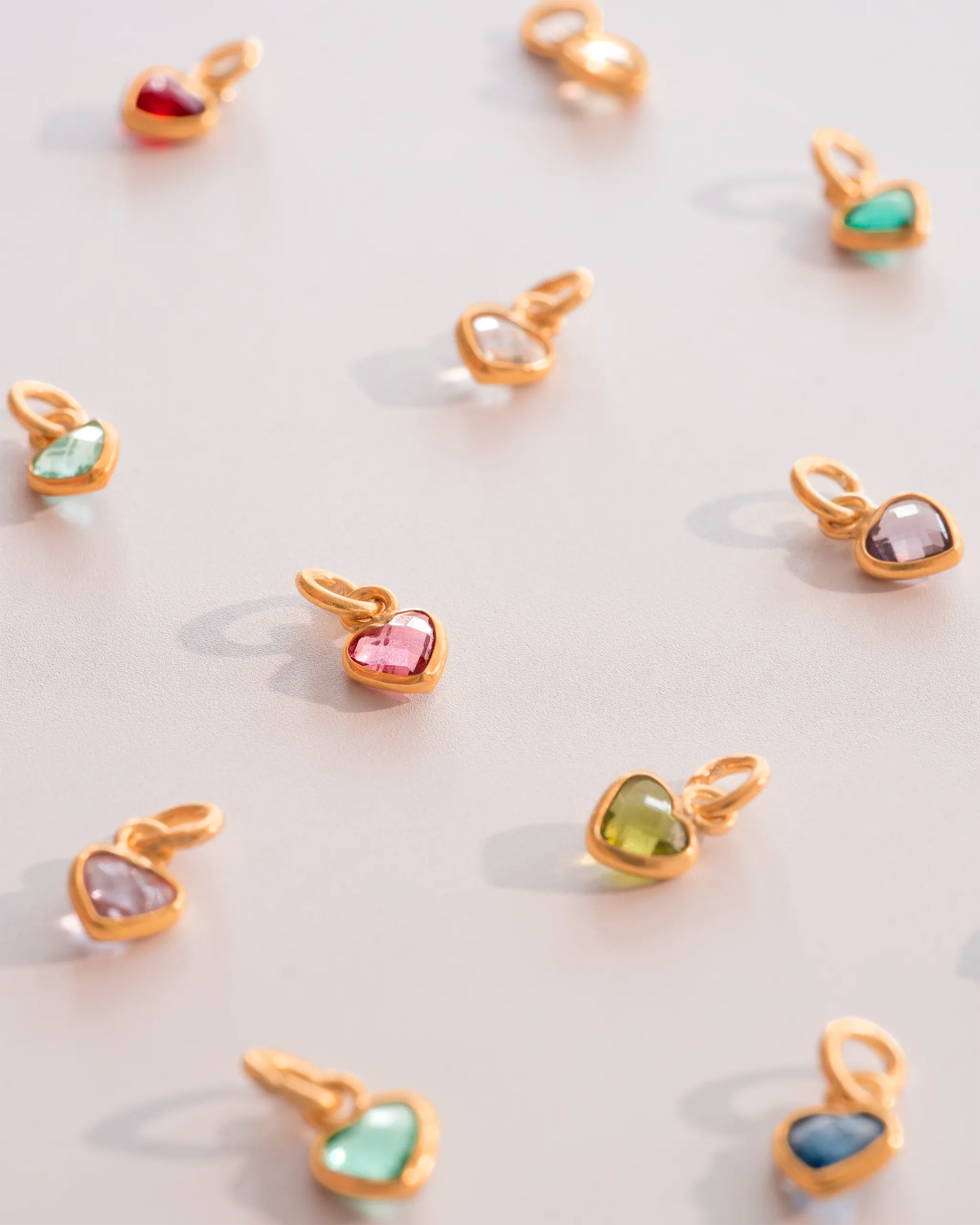 Add a Rose Gold 4mm Heart Swarovski Crystal Birthstone Charm