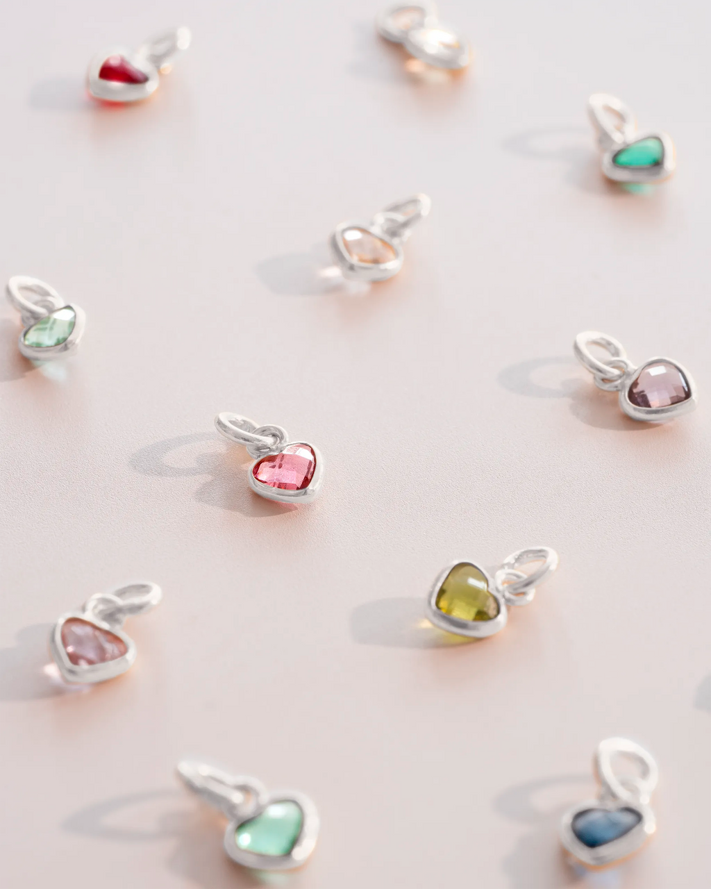 Add a Silver 4mm Heart Swarovski Crystal Birthstone Charm