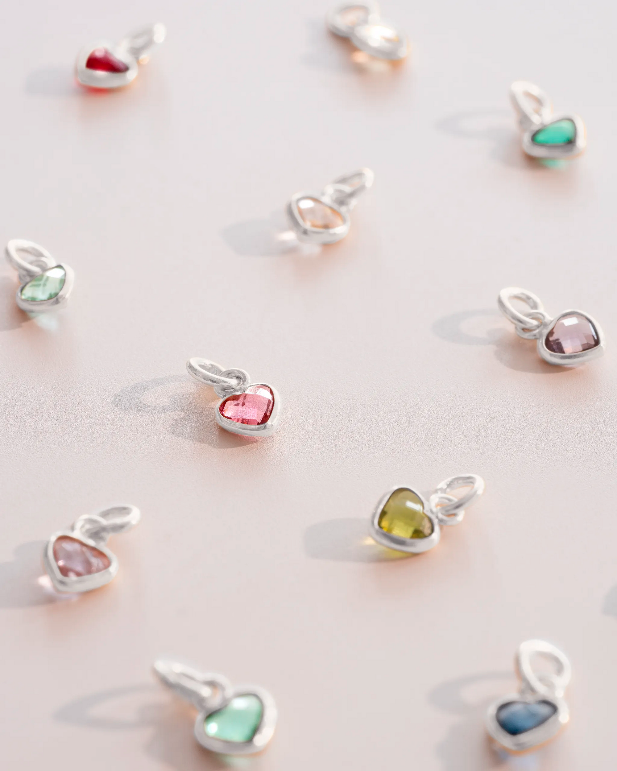 Add a Silver 4mm Heart Swarovski Crystal Birthstone Charm
