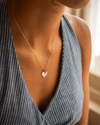 Gold Esme Heart and Heart Birthstone Personalised Name Necklace