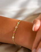 Silver Family Mini Birthstone Personalised Slider Bracelet