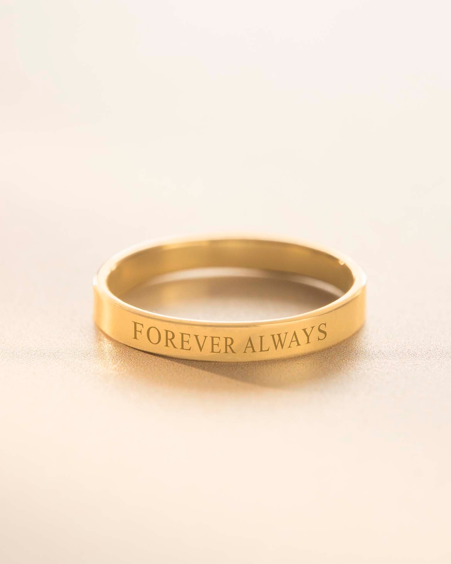 Gold Personalised Message Ring