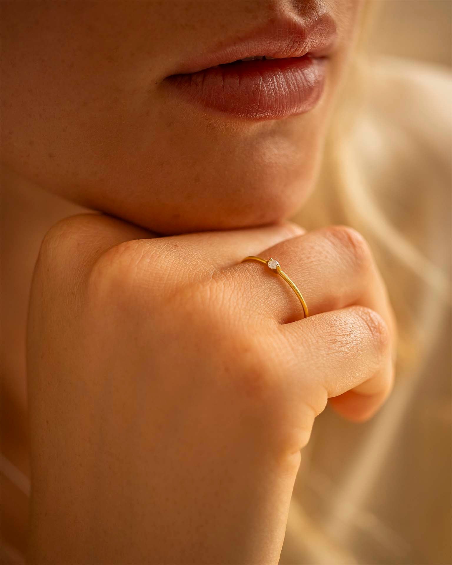 Gold Birthstone Stacking Ring