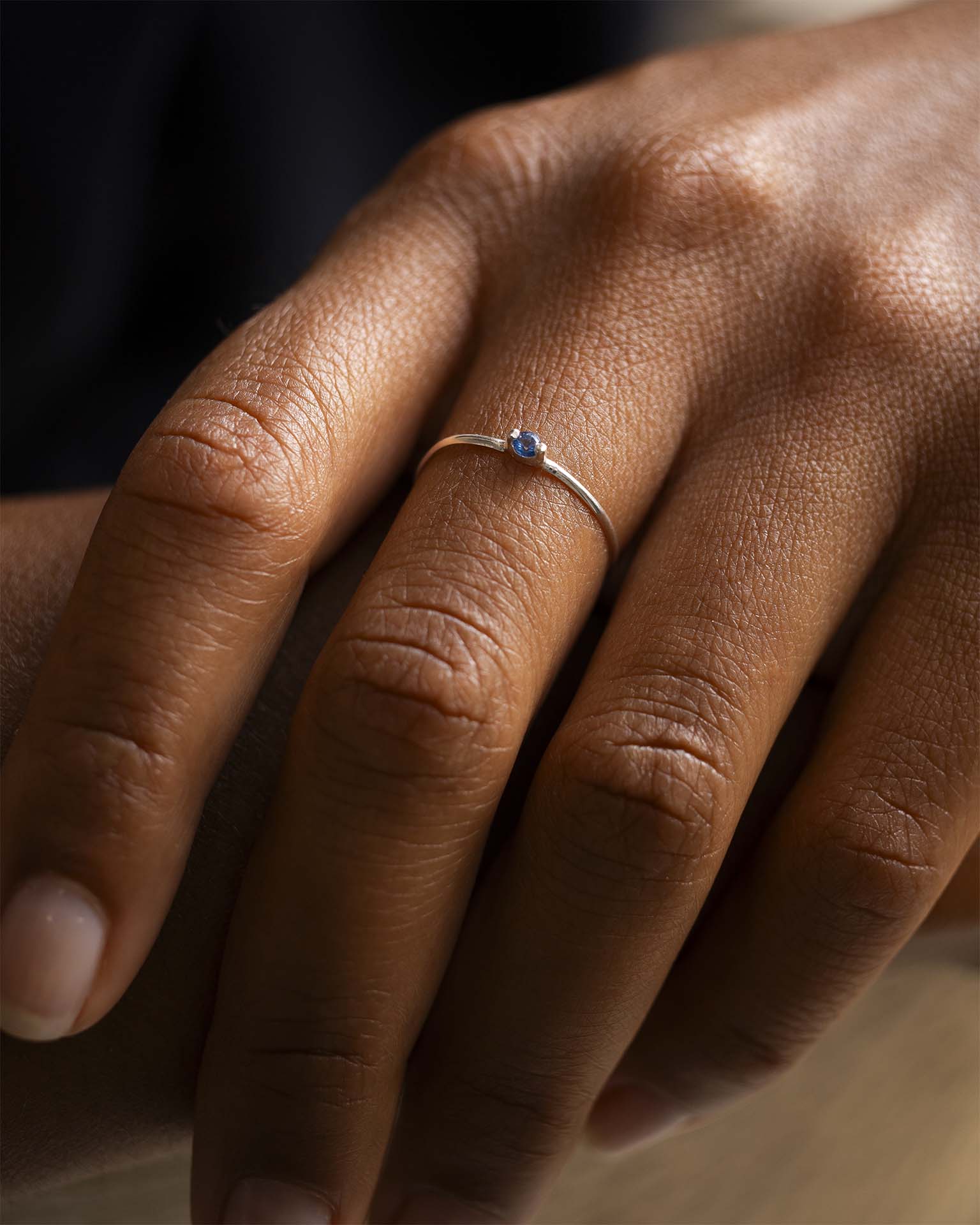 Silver Birthstone Stacking Ring