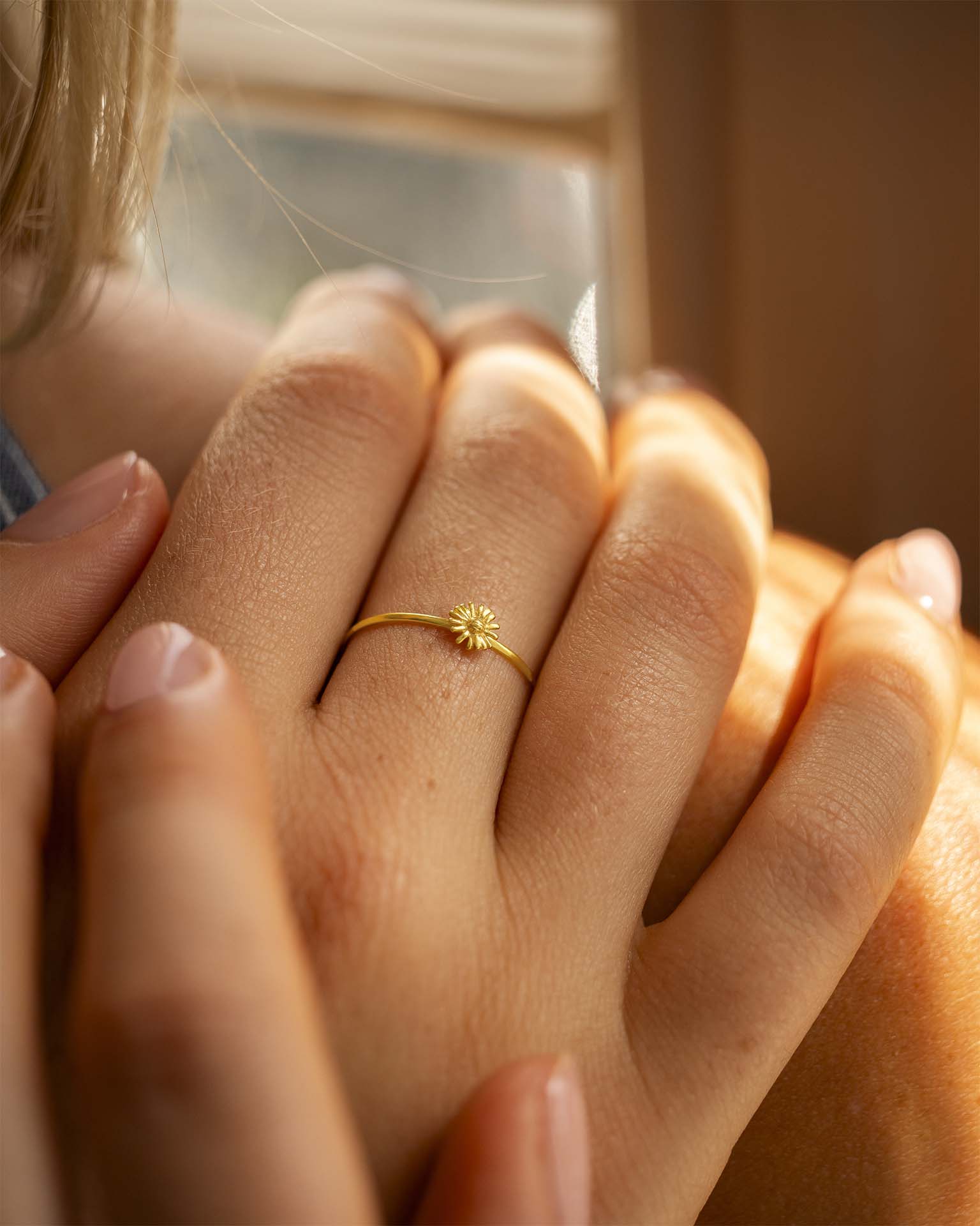 Gold Birth Flower Stacking Ring