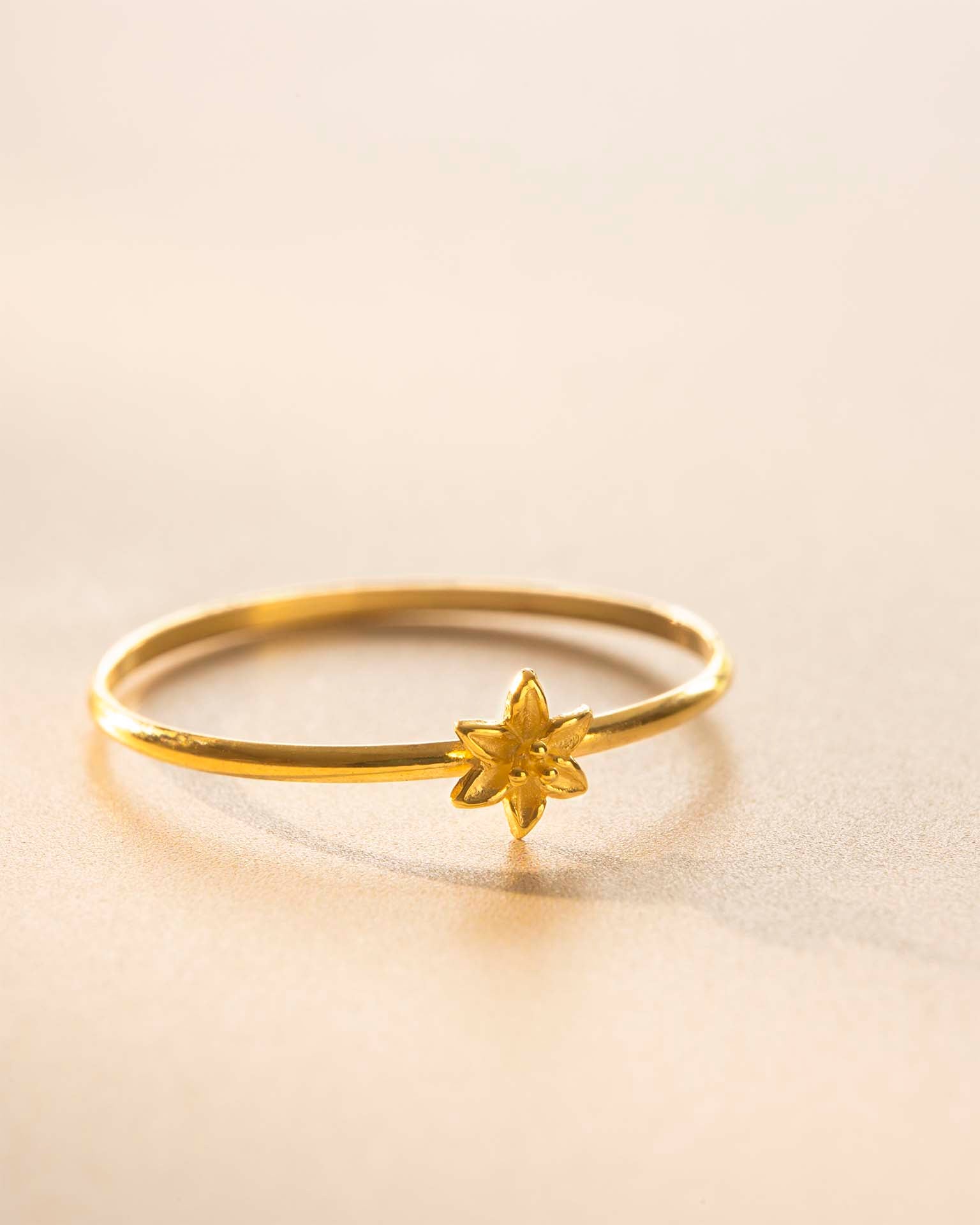 Gold Birth Flower Stacking Ring