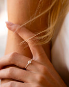 Silver Birth Flower Stacking Ring
