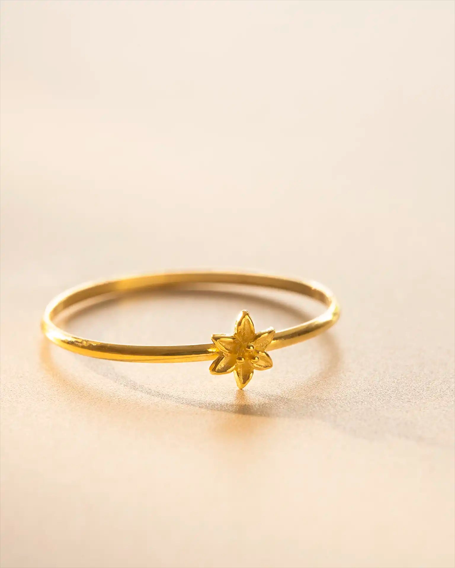 Gold birth flower ring