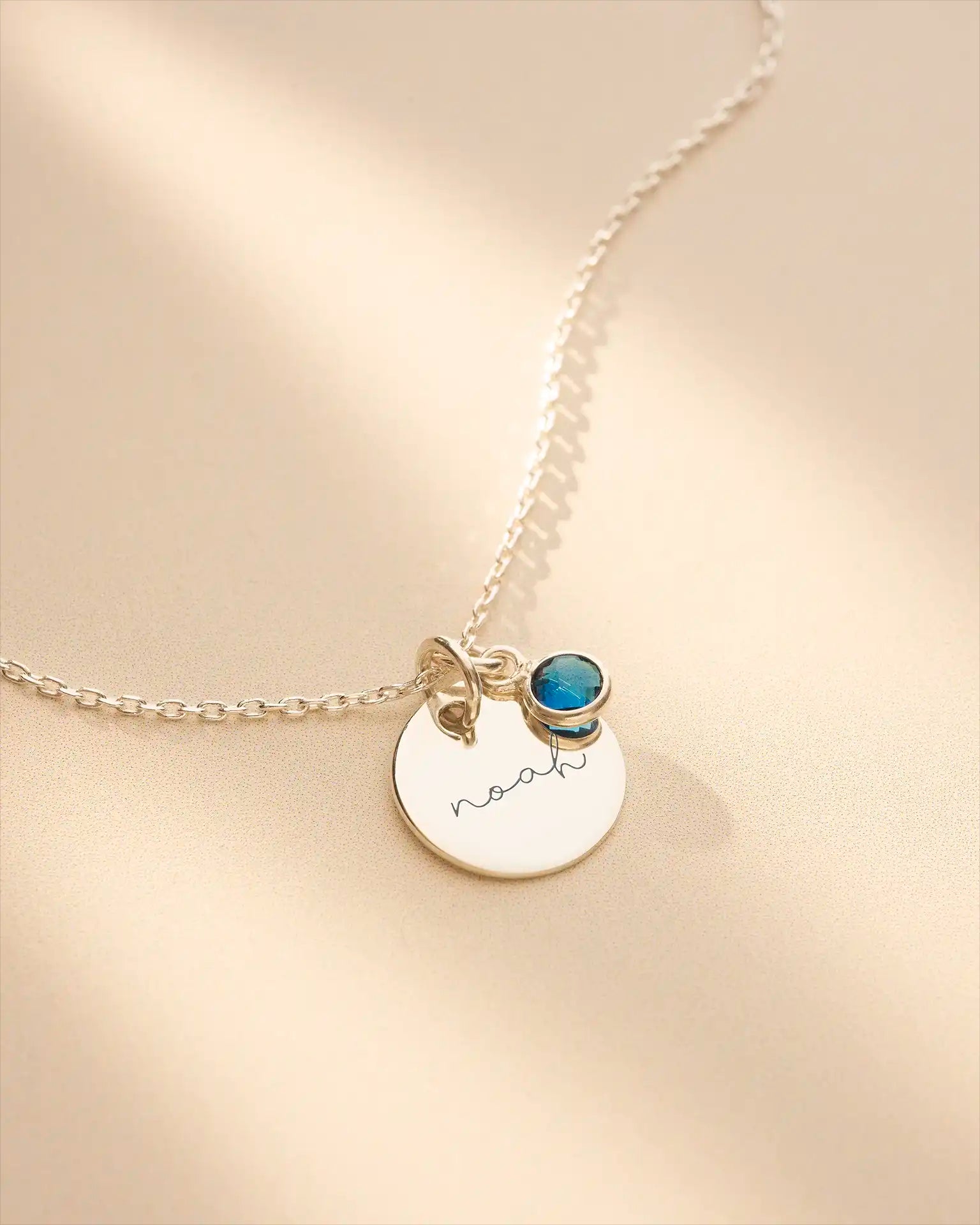 Silver Esme Name and Birthstone Personalised Necklace
