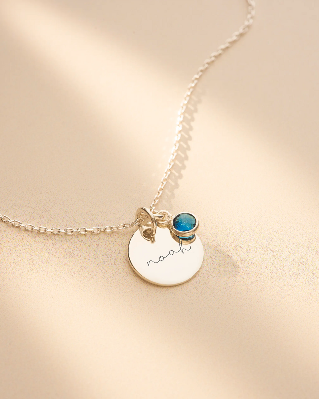 Silver Esme Name and Birthstone Personalised Necklace