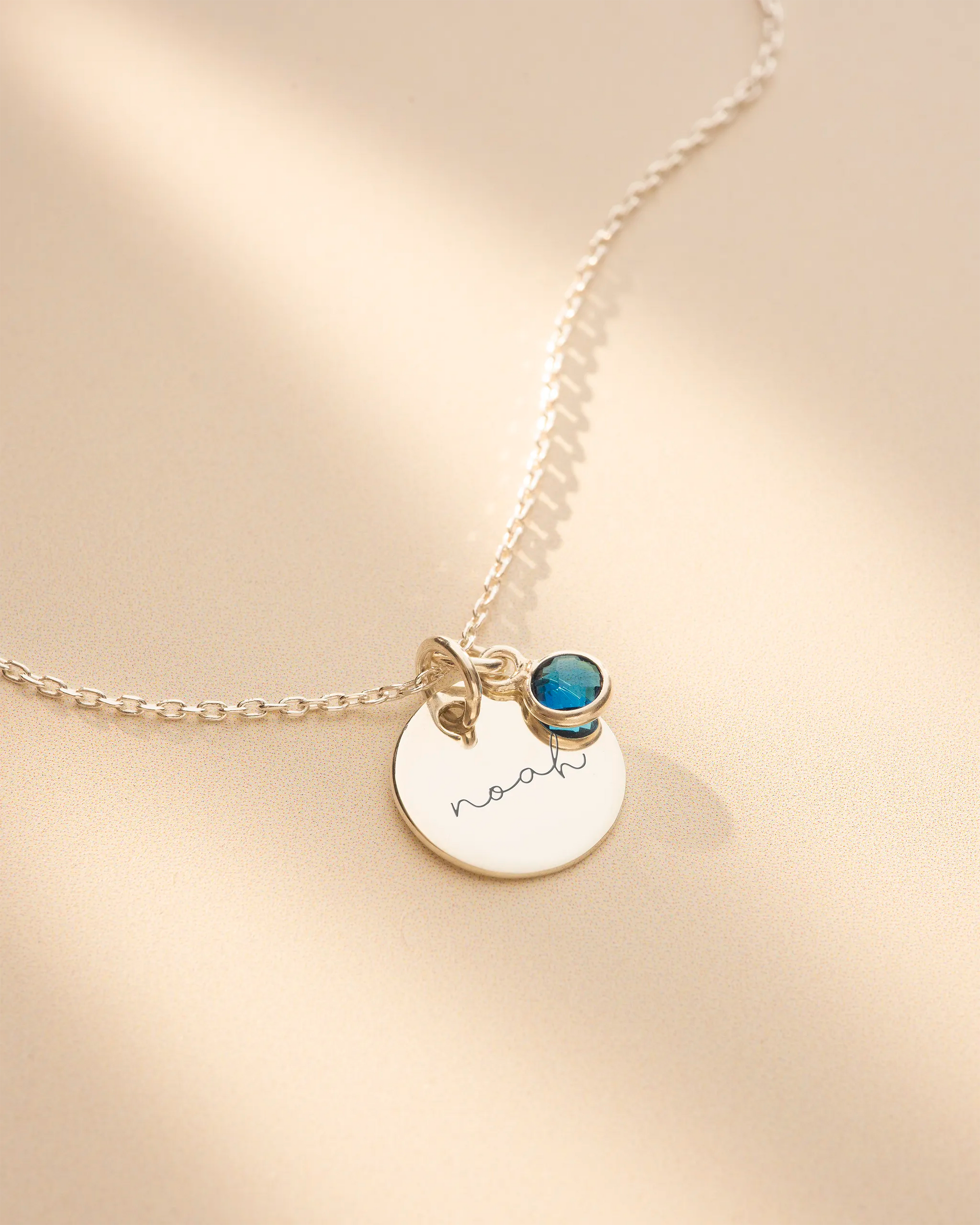 Silver Esme Name and Birthstone Personalised Necklace