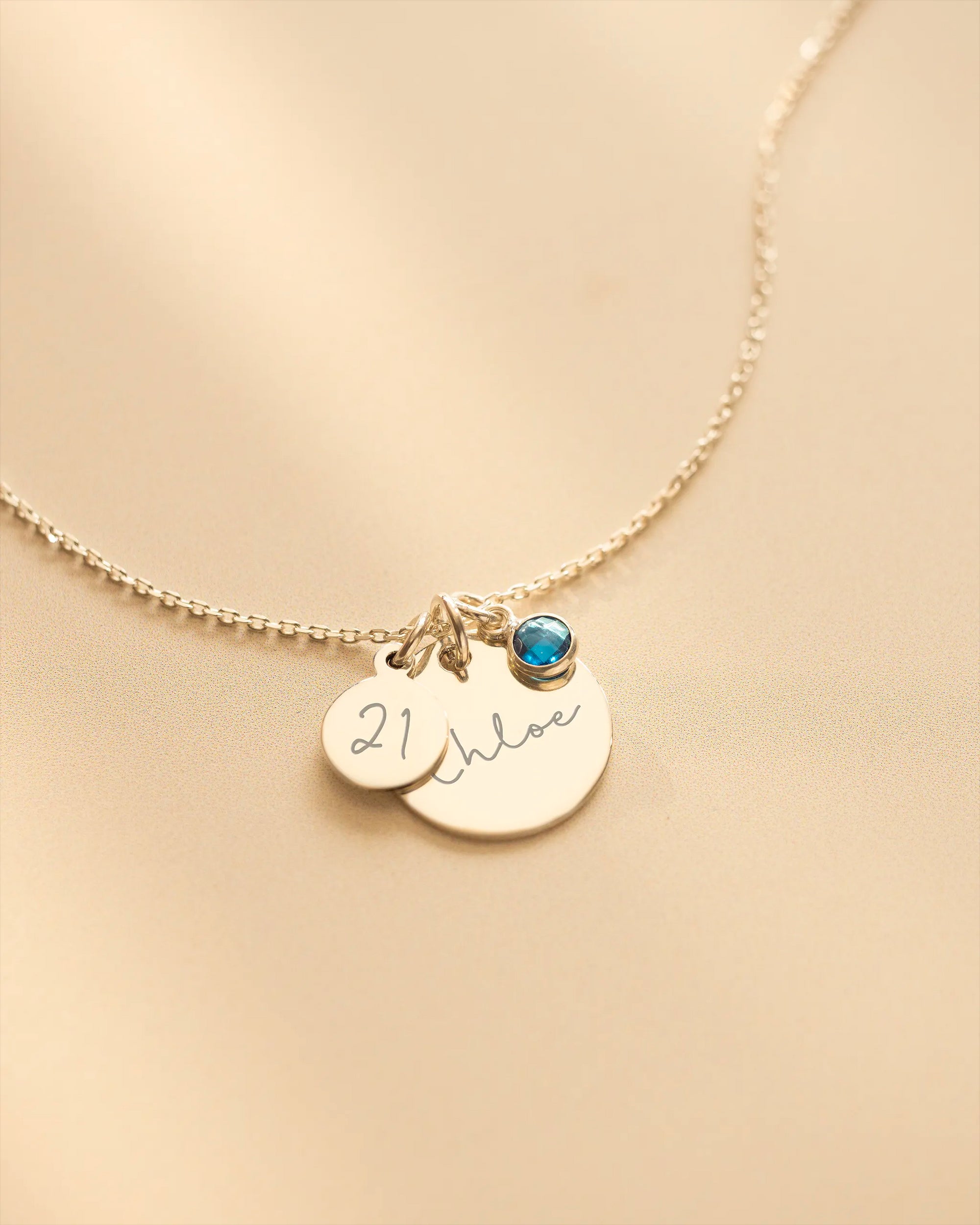 Gold Personalised Birthday Disc Name Necklace