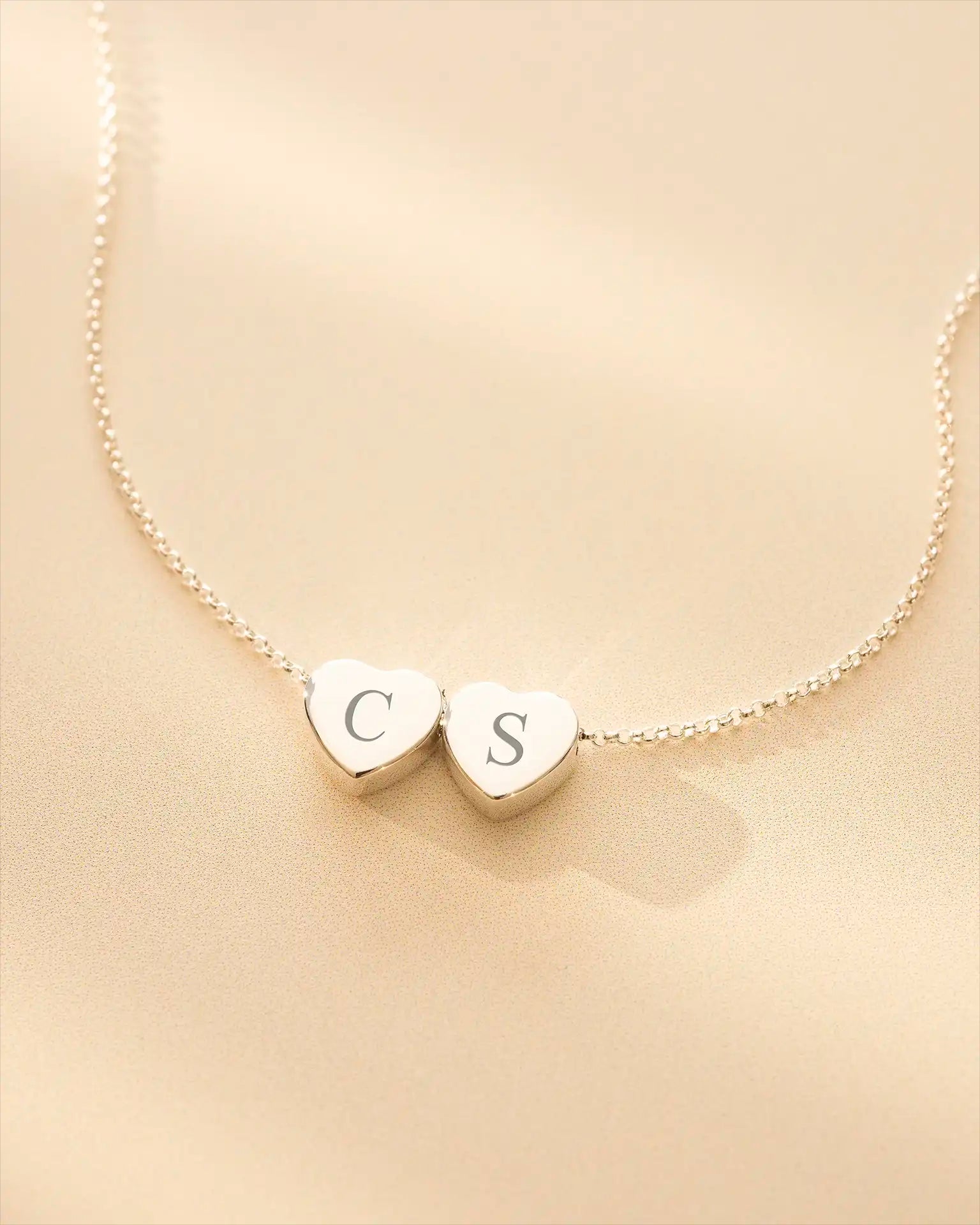 Gold Family Mini Hearts Personalised Initial Necklace