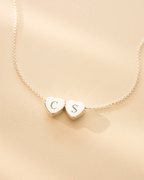 Gold Family Mini Hearts Personalised Initial Necklace