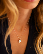 Gold Esme Heart and Heart Birthstone Personalised Name Necklace