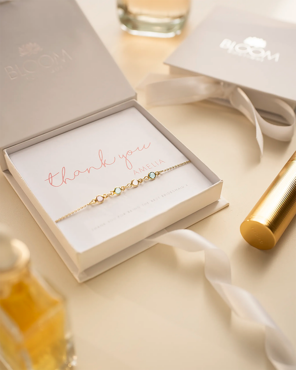 Silver Family Mini Birthstone Personalised Slider Bracelet