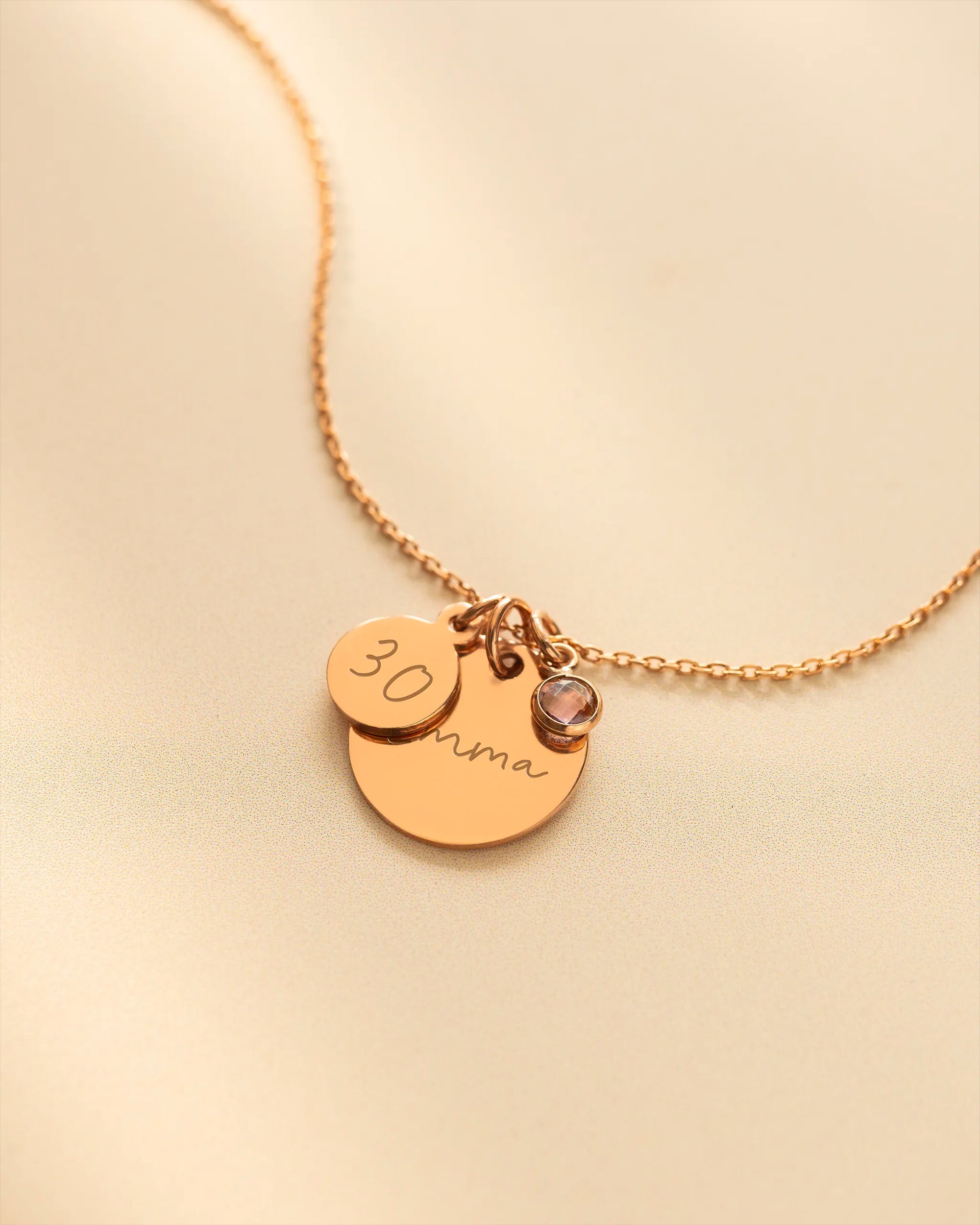 Gold Personalised Birthday Disc Name Necklace