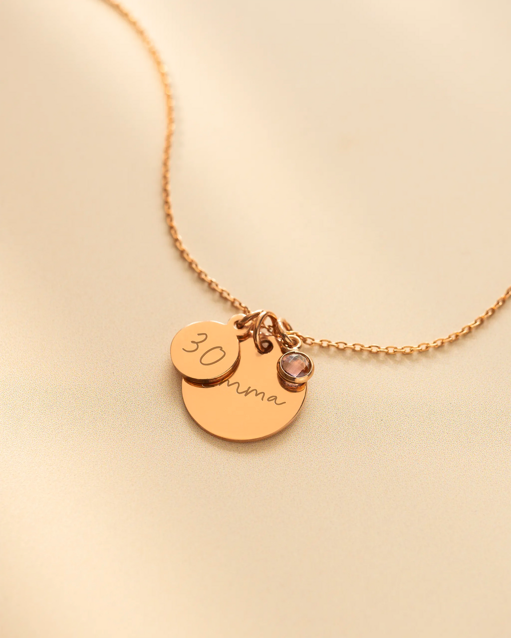 Silver Personalised Birthday Disc Name Necklace