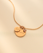 Silver Personalised Birthday Disc Name Necklace