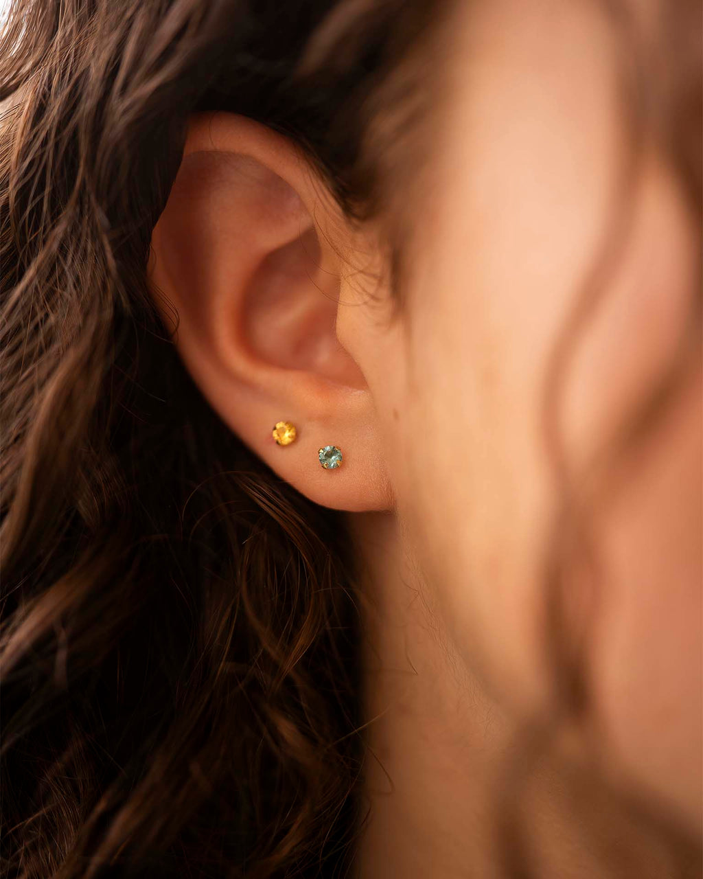 Silver Personalised Birthstone Earrings