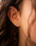 Silver Personalised Birthstone Earrings