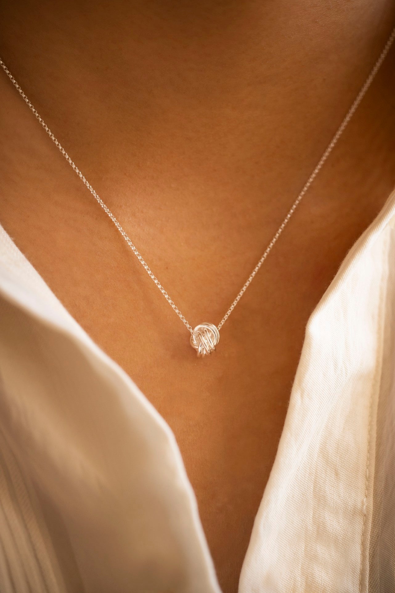 Silver Knot Pendant Necklace