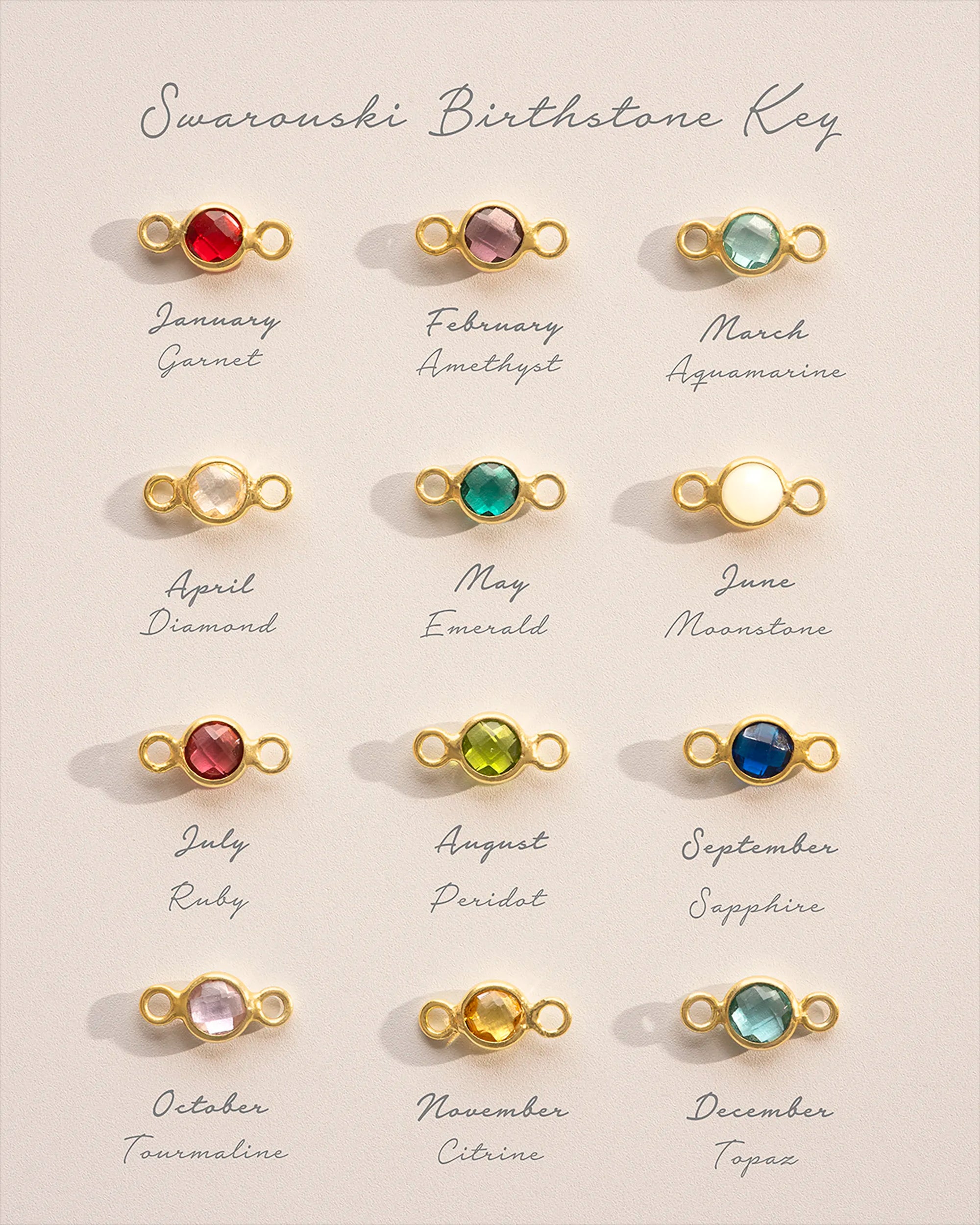 Gold Family Mini Birthstone Necklace