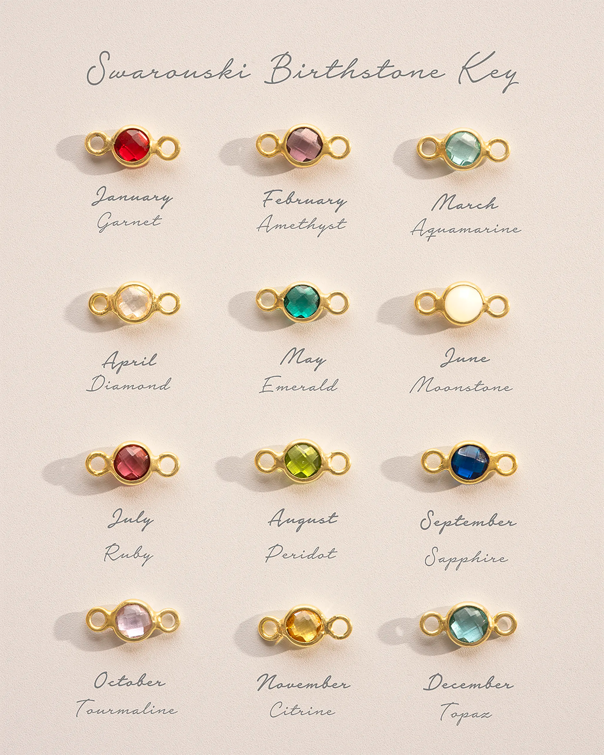 Silver Initial Disc and Birthstone Personalised Bracelet
