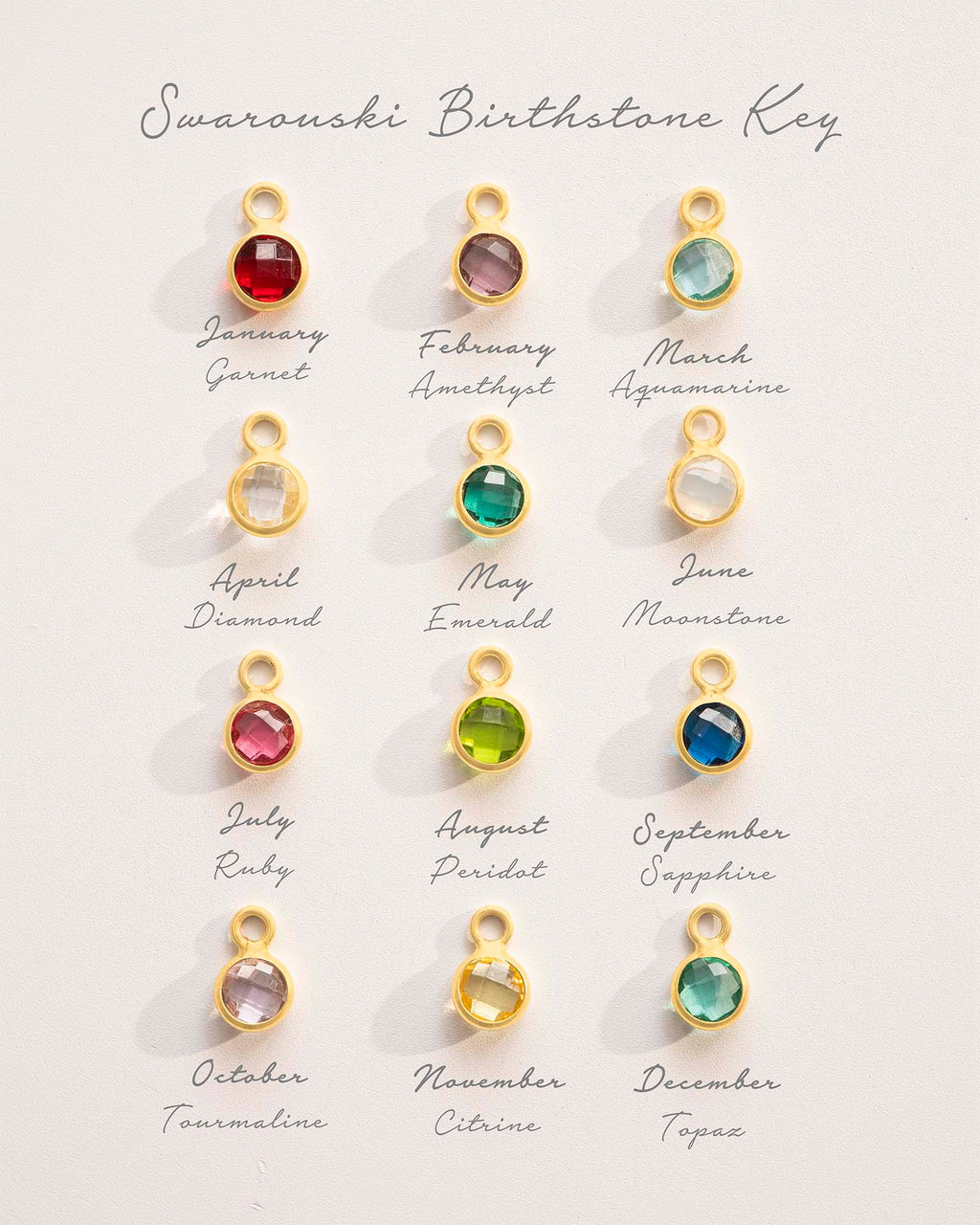 Add a Silver 4mm Swarovski Crystal Birthstone Charm