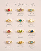 Silver Initial Disc and Birthstone Personalised Bracelet