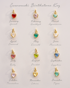 Gold Esme Heart and Heart Birthstone Personalised Name Necklace
