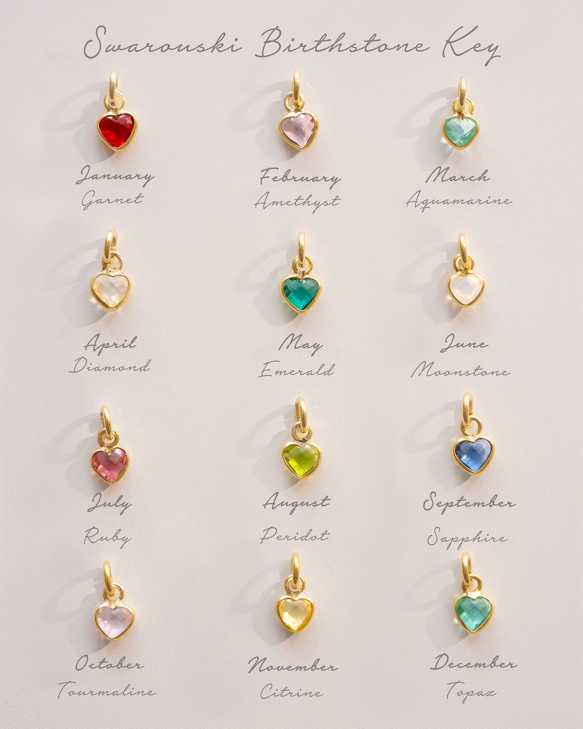 Gold Mini Letter and Birthstone Pendant Personalised Necklace