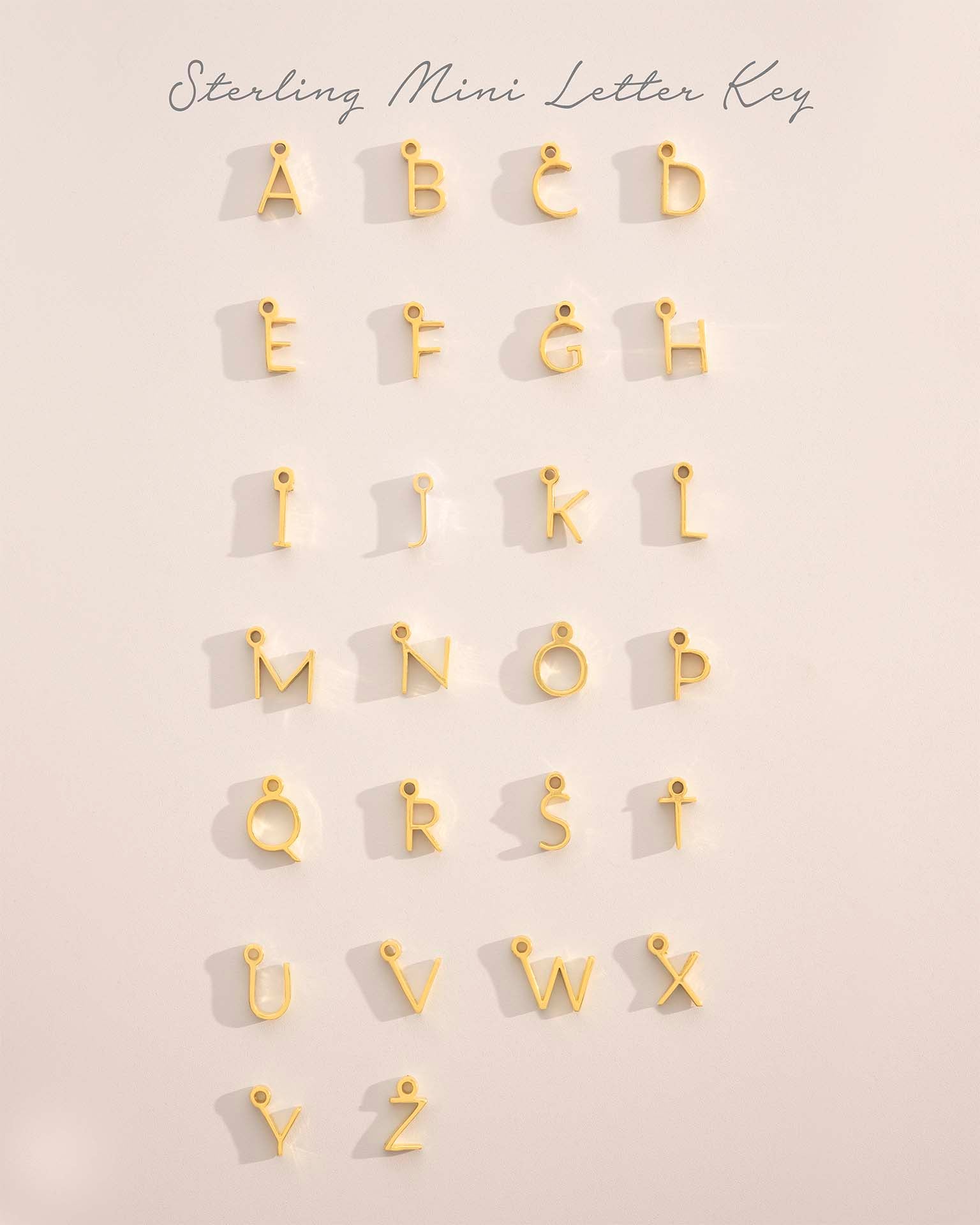 Gold Mini Letter and Birthstone Pendant Personalised Necklace