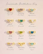 Gold Initial Disc and Heart Birthstone Personalised Bracelet
