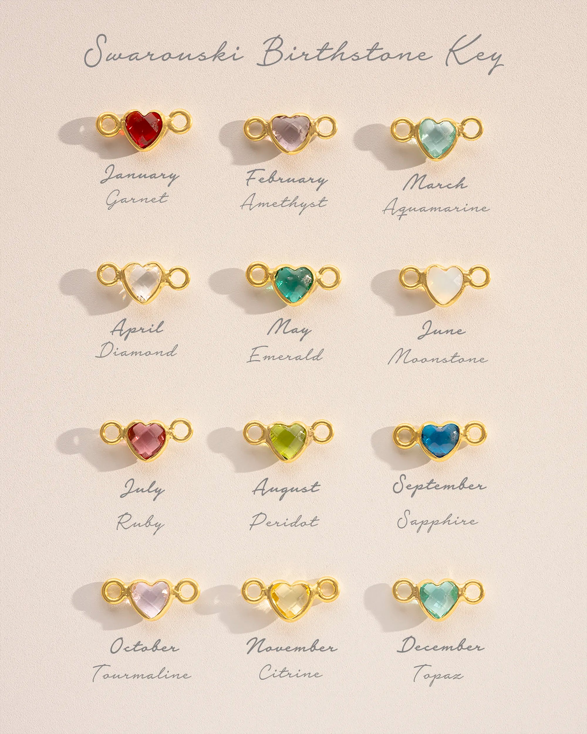 Silver Family Heart Birthstone Personalised Bracelet