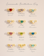 Silver Family Heart Birthstone Personalised Bracelet