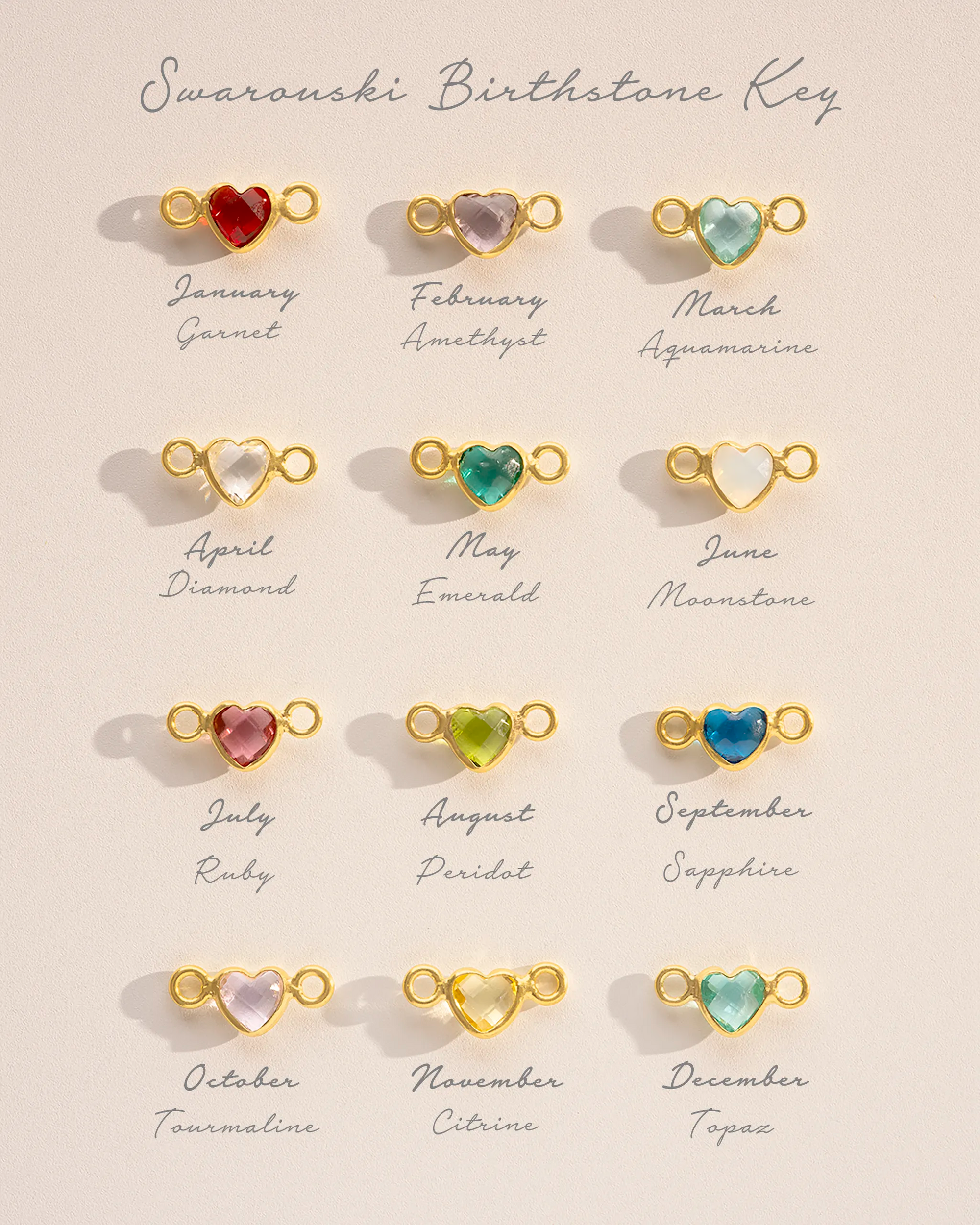 Silver Family Heart Birthstone Personalised Bracelet