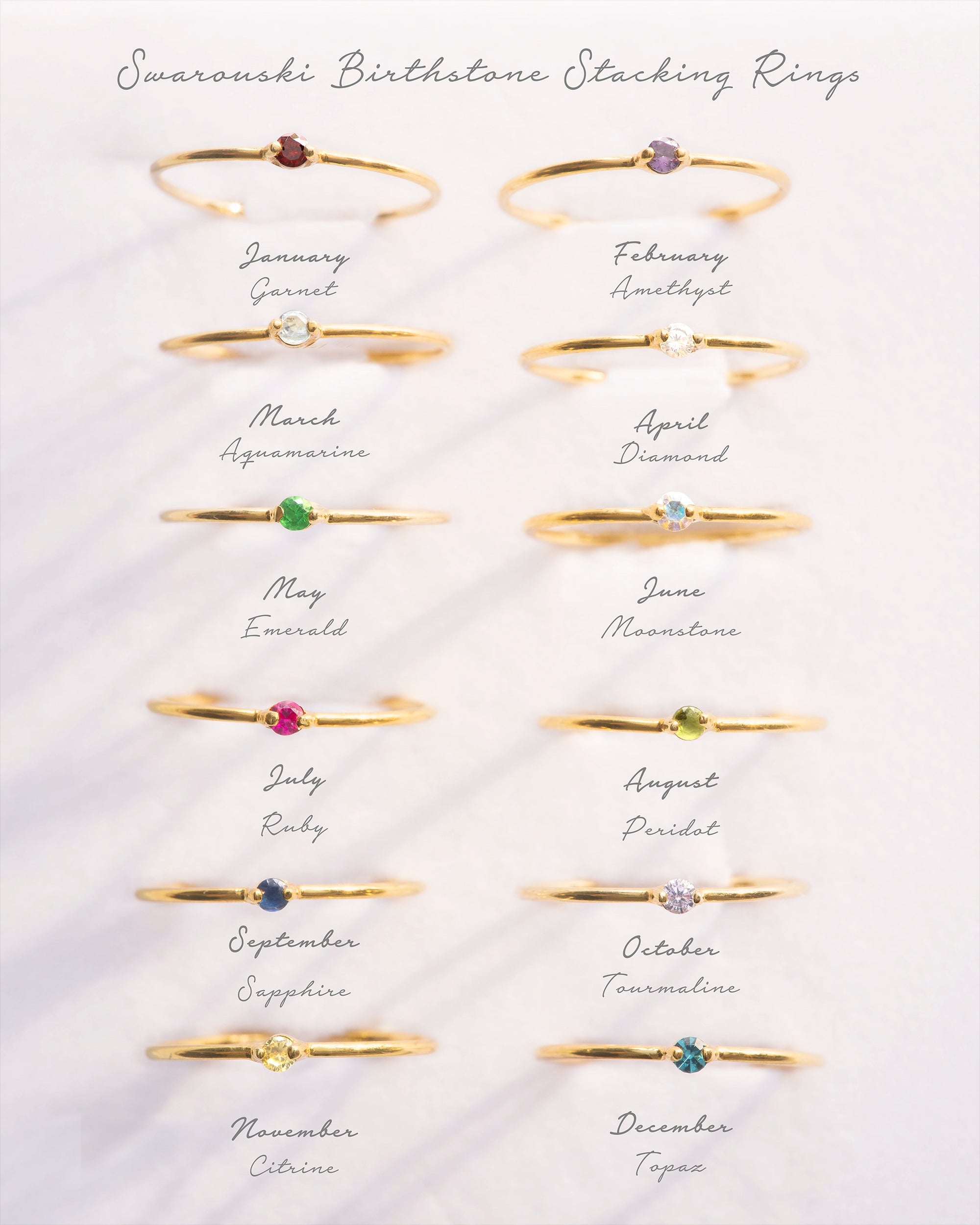 Gold Birthstone Stacking Ring
