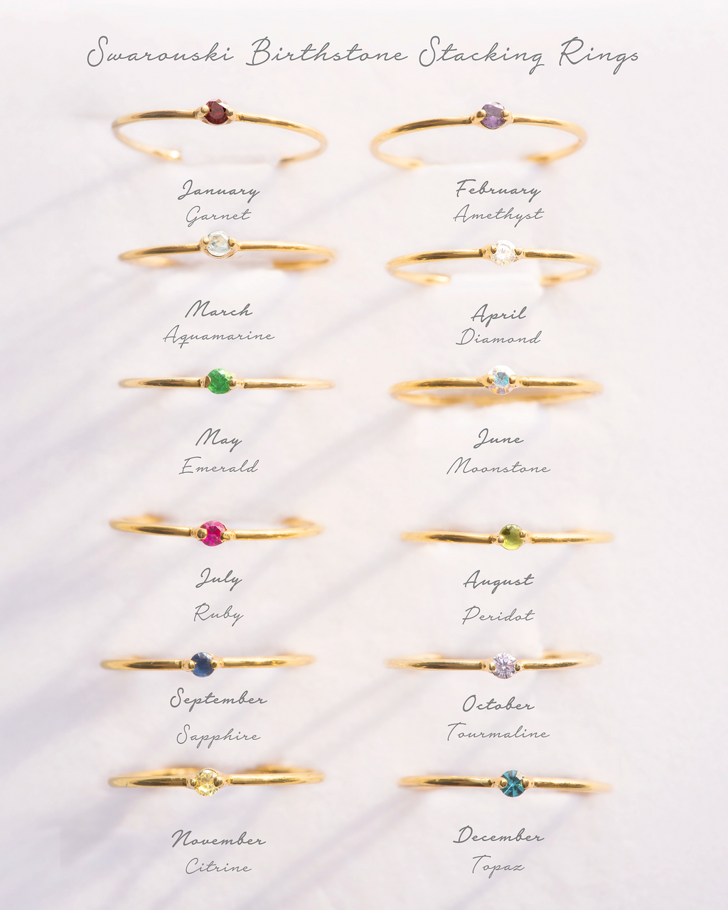 Gold Birthstone Stacking Ring