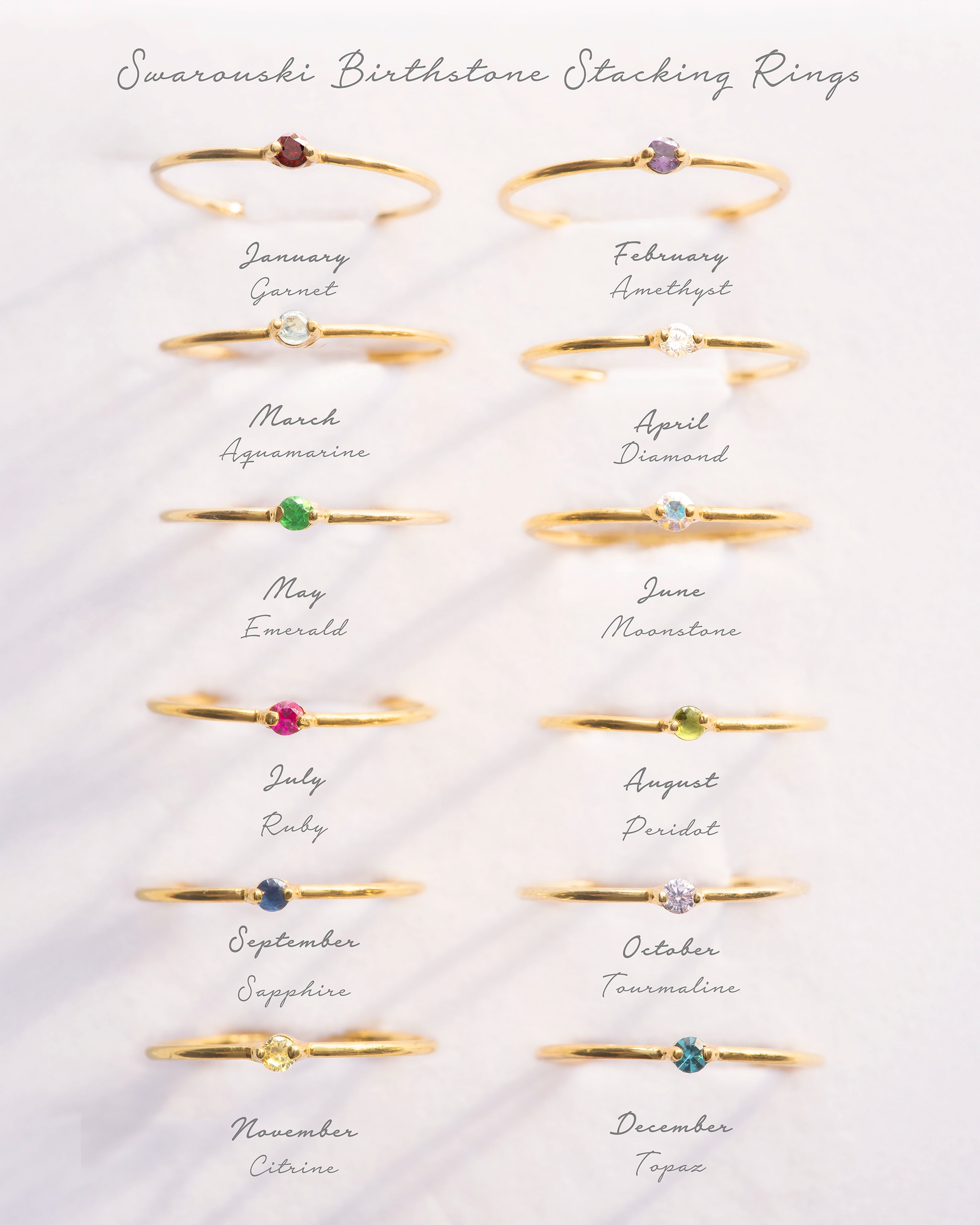 Gold Birthstone Stacking Ring