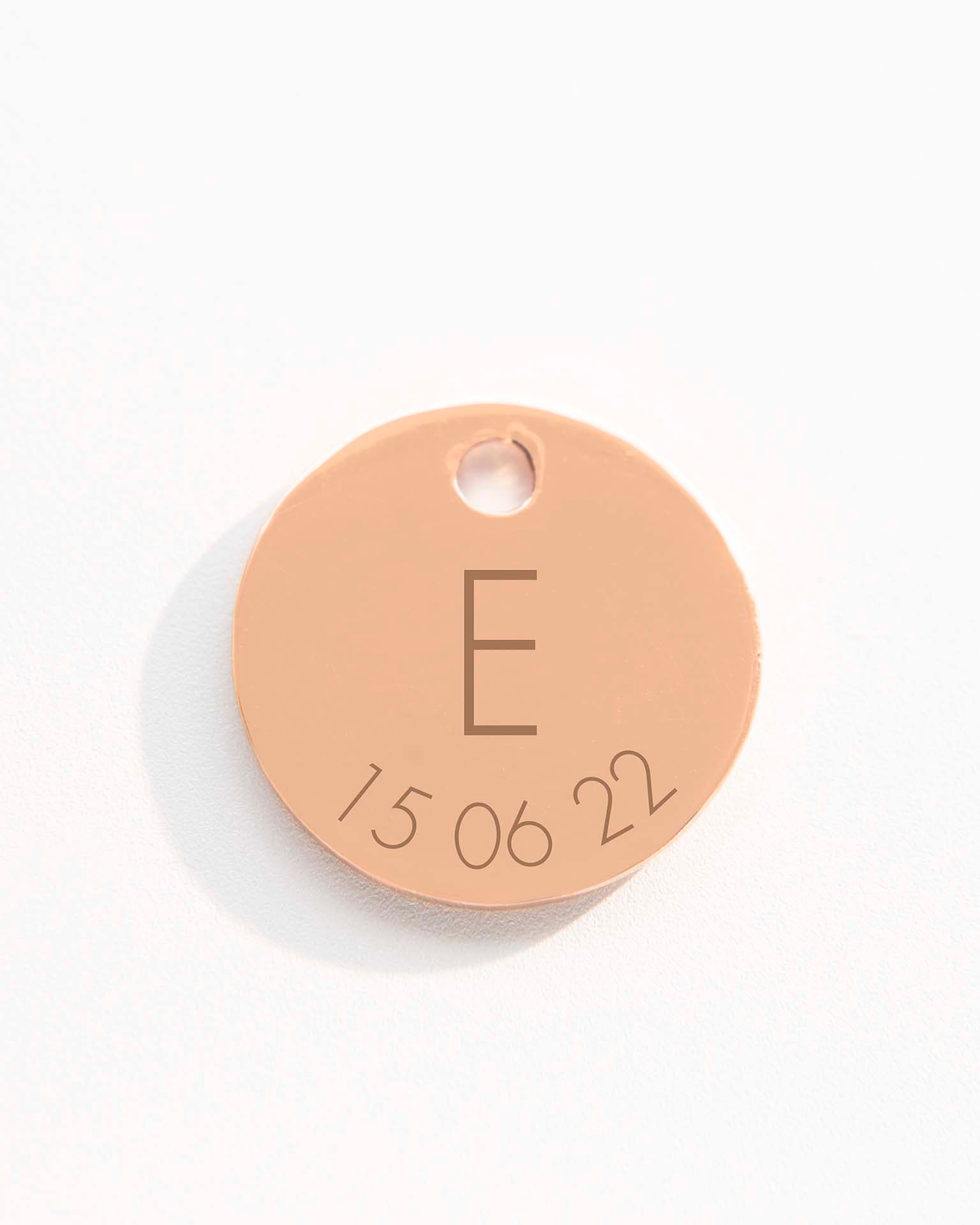 Rose Gold Add a 12mm Initial and Date Disc Charm